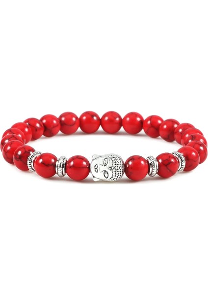 Kırmızı Reiki Tiger Eyes Boncuklu Buda Bilezik Doğal Taş Bilezik Elastik Tespih Erkek Kadın Namaz Charm Yoga Takı Hediye Pulseras (Yurt Dışından)