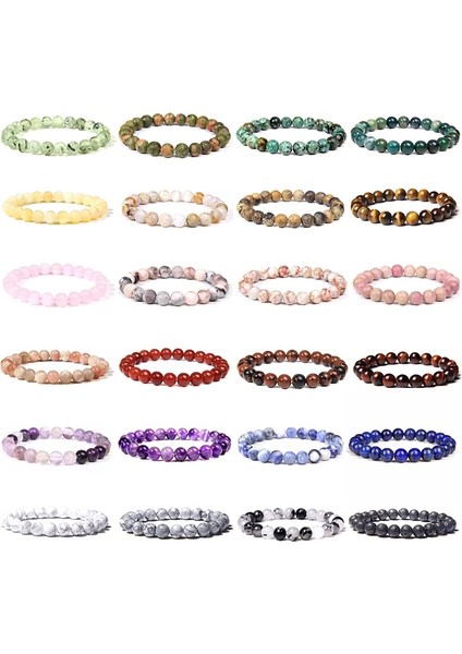 23CM Tarzı Resim Taş Gerçek Doğal Taş Bilezikler Kadın Erkek 100% Kuvars 8 mm Boncuk Streç Bilezik Çakra Yoga Şifa Reiki Takı (Yurt Dışından) fırsatları
