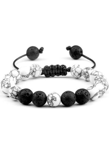 Stil 28 2 Adet Erkekler Hematit Siyah Lav Boncuklu Bilezikler 8mm Doğal Taş Kaplan Gözü Enerji Bilezikler Çift Mesafe Bileklik Arkadaş Takı (Yurt Dışından)