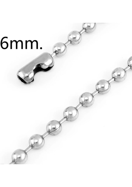 20CM Tarzı 6mm Paslanmaz Çelik Boncuk Zincir Büyük Top Punk Siver Renk Büyük Top Zincir Boncuk Top Bilezik Kadın Kız Bilezik (Yurt Dışından)