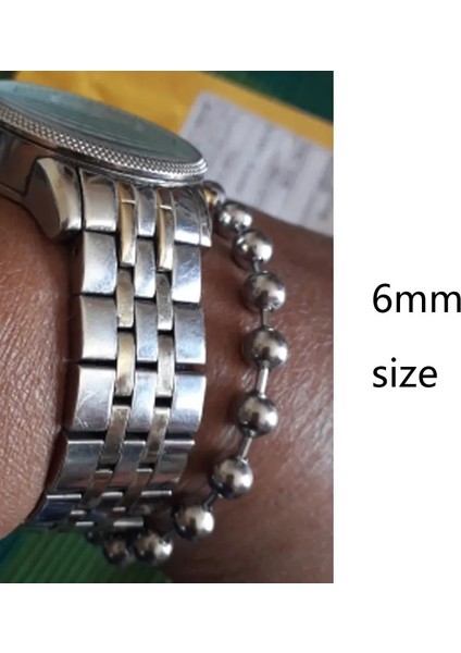 20CM Tarzı 6mm Paslanmaz Çelik Boncuk Zincir Büyük Top Punk Siver Renk Büyük Top Zincir Boncuk Top Bilezik Kadın Kız Bilezik (Yurt Dışından) modelleri