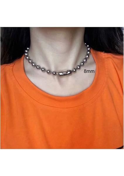 20CM Tarzı 6mm Paslanmaz Çelik Boncuk Zincir Büyük Top Punk Siver Renk Büyük Top Zincir Boncuk Top Bilezik Kadın Kız Bilezik (Yurt Dışından) indirimleri