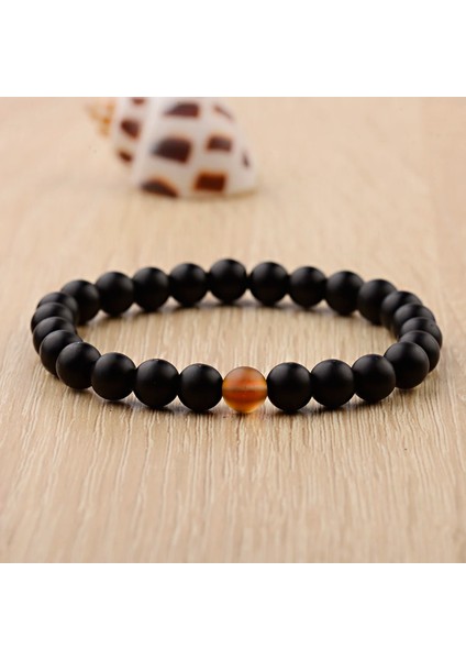 C1 Çiftler Mesafe Bilezikler Kadın Meurple Aytaşı Siyah Doğal Taş Boncuk Yoga Bilezikler Moda Takı Aksesuarları (Yurt Dışından)