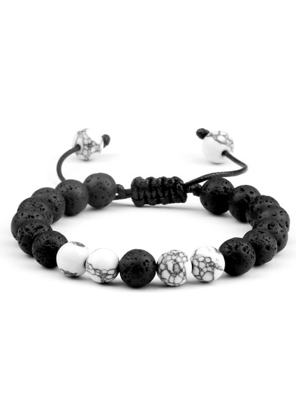 Stil 24 2 Adet Erkekler Hematit Siyah Lav Boncuklu Bilezikler 8mm Doğal Taş Kaplan Gözü Enerji Bilezikler Çift Mesafe Bileklik Arkadaş Takı (Yurt Dışından)