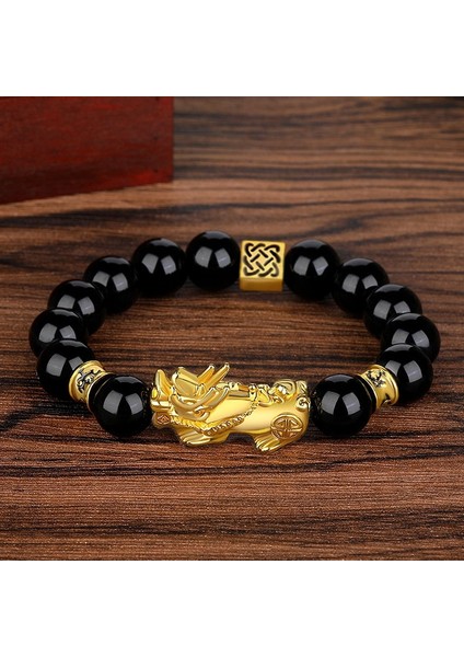 Mavi Beyaz Çinko Kaplama Pıxıu Boncuk Cesur Birlikler Bilezikler Wowen Erkekler Obsidyen Altı Kelimeli Boncuk Bilezik Şanslı Cesur Sağlık Servet Getirin Feng Shui Bilezik (Yurt Dışından)