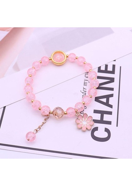 No.21 Boyutu Tatlı Kızlar Yaz Papatya Kolye Renkli Kristal Boncuk Bileklik Moda Kadın Bilezik Mizaç Charm Bilezik Takı Hediye (Yurt Dışından)