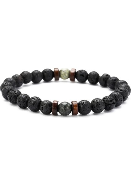 No.5 Boyutu Hommes Bileklik Pierre De Lune Perle Tibetain Bouddha Çakra Lave Difüzör Bilezikler Hommes Bijoux Cadeau Livraison Directe (Yurt Dışından)
