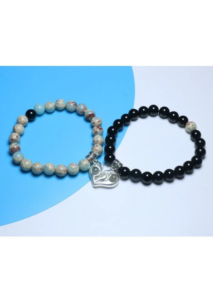 Imparatorluk Jasper Manyetik Cazibe Çiftler Bilezikler Charm Şifa Enerji Yoga Boncuk Bilezik Aşk 100 Dil Bilezik Kadın Erkek Takı Için (Yurt Dışından)