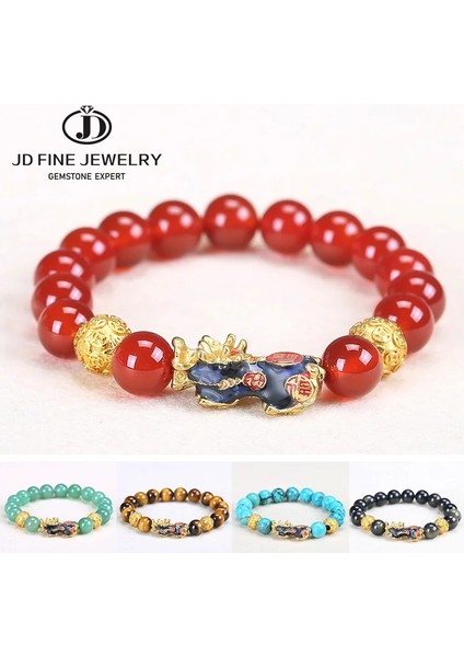 8mm Tarzı Sarı Kaplan Gözleri Jd Taş Boncuk Bilezik Erkek Kadın Unisex Çin Feng Shui Pi Xiu Obsidyen Bileklik Altın Zenginlik Iyi Şanslar Pixiu Erkekler Bilezik (Yurt Dışından)