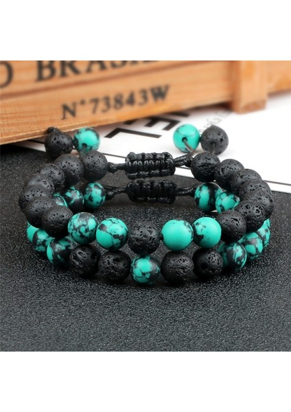 Stil 16 2 Adet Erkekler Hematit Siyah Lav Boncuklu Bilezikler 8mm Doğal Taş Kaplan Gözü Enerji Bilezikler Çift Mesafe Bileklik Arkadaş Takı (Yurt Dışından) modelleri