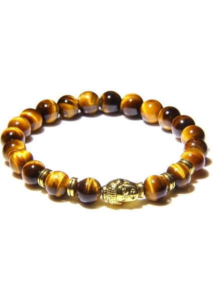 23CM Tarzı Rüya Kaplan-2 8 mm Kraliyet Mavi Kaplan Gözü Bilezik Erkekler Gümüş Renk Buda Başkanı Charm Bilezik Kadın Muska Vinatge Sarı Taş Boncuk Pulsera (Yurt Dışından) modelleri