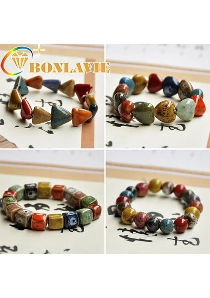 Karpuz Boncuk Sır Boncuk Bilezik Geometrik Strand Bilezik Erkekler ve Kadınlar Için Etnik Vintage Bilezik Doğal Taş Boncuk Bilezik Bileklik (Yurt Dışından) modelleri