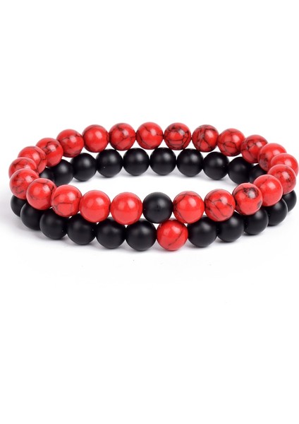 No.31 Tarzı No.28 Beden Et Bilezik Çiftler Mesafe Siyah Beyaz Doğal Taş Lav Kaplan Gözü Boncuklu Yoga Erkekler Kadınlar Için Elastik Halat Takı Hediye (Yurt Dışından)