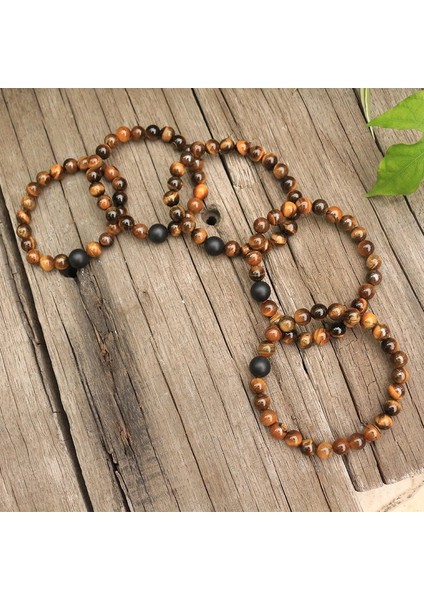 Yaklaşık 19CM 8mm Doğal Taş,namaz Bilekliği,siyah Oniks,kaplan Gözü,koruyucu,japamala Bileklik,manevi Takı,meditasyon,ilham Verici (Yurt Dışından) fiyatları