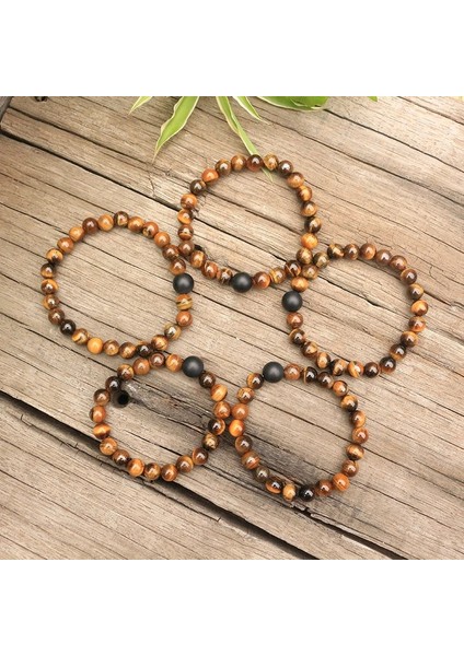 Yaklaşık 19CM 8mm Doğal Taş,namaz Bilekliği,siyah Oniks,kaplan Gözü,koruyucu,japamala Bileklik,manevi Takı,meditasyon,ilham Verici (Yurt Dışından) modelleri