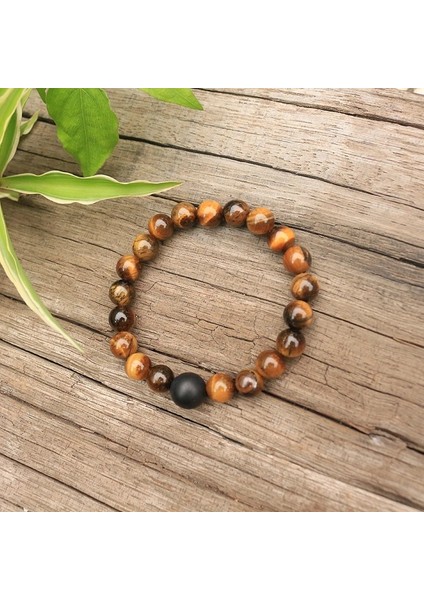 Yaklaşık 19CM 8mm Doğal Taş,namaz Bilekliği,siyah Oniks,kaplan Gözü,koruyucu,japamala Bileklik,manevi Takı,meditasyon,ilham Verici (Yurt Dışından) fırsatları