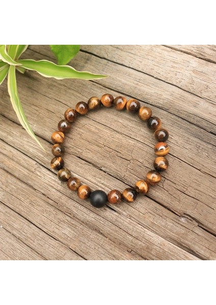 Yaklaşık 19CM 8mm Doğal Taş,namaz Bilekliği,siyah Oniks,kaplan Gözü,koruyucu,japamala Bileklik,manevi Takı,meditasyon,ilham Verici (Yurt Dışından) indirimleri