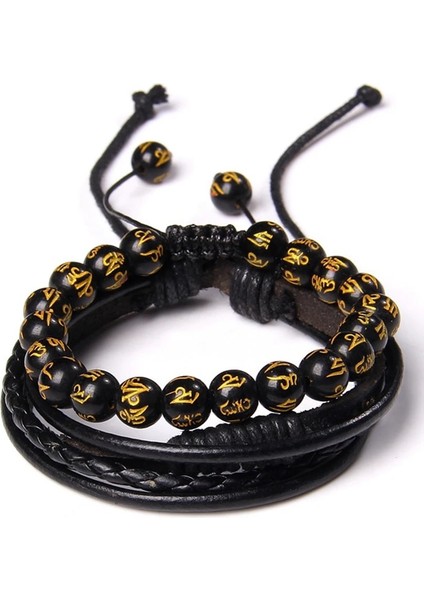 19CM Tarzı Beyaz Howlit Vintage Erkekler Örgülü Bilezik Buda ve Doğal Taş Deri Erkek Serin Punk Etnik Tribal Bileklik Enerji Lava Bilezik (Yurt Dışından) modelleri
