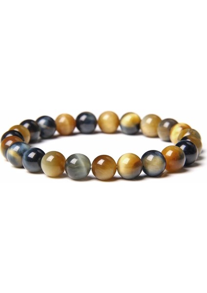 19CM Tarzı Rüya Renkli Doğal Kaplan Gözü Taş Boncuk Bilezik 8mm Yuvarlak Taş Taş Boncuklu Enerji Bilezik Buda Takı Kadın Erkek Pulseras Için (Yurt Dışından)