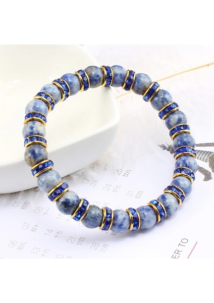 Altın Mavisi Charm Mesafe Bilezikler Kristal Rhinestone Daire Retro Doğal Taş Mavi Boncuk Bilezik Kadın Erkek Yoga Takı Hediyeler Için (Yurt Dışından) indirimleri