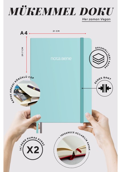 Nota Bene Premium Sert Kapak Defter 21 x 29 cm Çizgili modelleri
