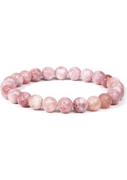 19CM Tarzı Pembe Zebra Taşı Doğal Çakra Bilezikler Kadınlar Için Cilalı Taş 8mm Boncuk Bilezik Femme Takı Rodokrozit Elastik Bileklik Dostluk (Yurt Dışından) fiyatları