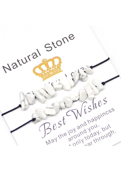 Beyaz Turkuaz Et Halat Zincir Tüm Kadınlar Için El Yapımı Bilezik Ayarlanabilir Doğal Taş Zarif Bilezik Bilezik Fransız Romantik (Yurt Dışından)