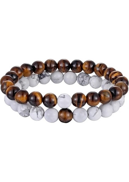 190MM Tarzı Beyaz Kaplan Gözleri Sıcak Et 7 Stil Çiftler Mesafe Bilezik Erkekler Kadınlar Için Doğal Taş Yoga Boncuklu Bilezik Arkadaş Hediye Charm Strand Takı (Yurt Dışından)