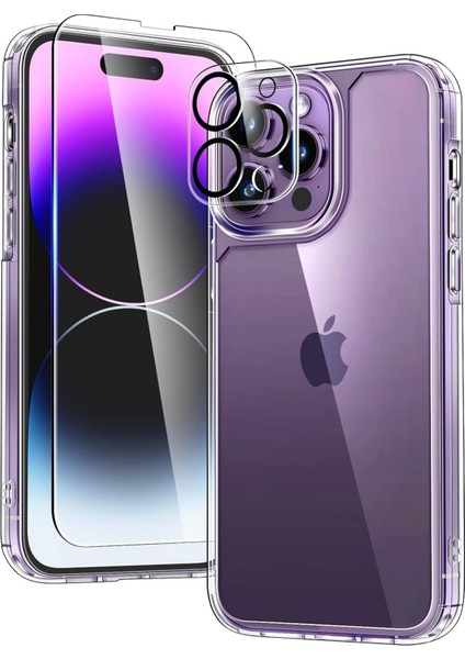 Apple iPhone 14 Pro Max Kılıf Arclyc Coss Tpu Kapak + Nano Ekran Koruyucu + Kamera Koruyucu