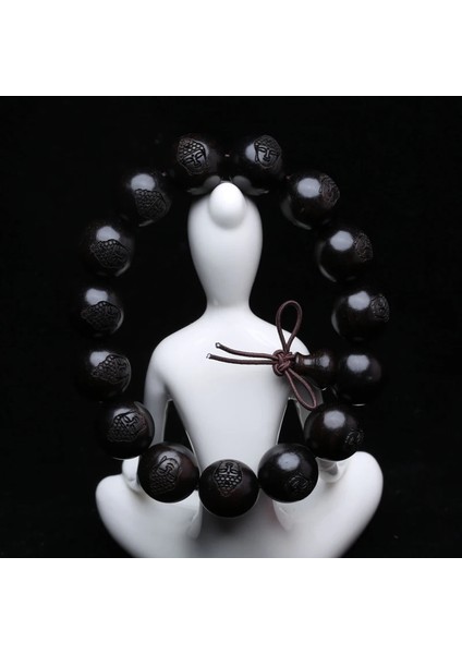 15 mm Doğal Abanoz, Shakyamuni Budizminin Kurucusu, Tibet Budizmi Bileklik, Tesbih, Tespih, Ahşap Bileklik, Mücevher (Yurt Dışından)