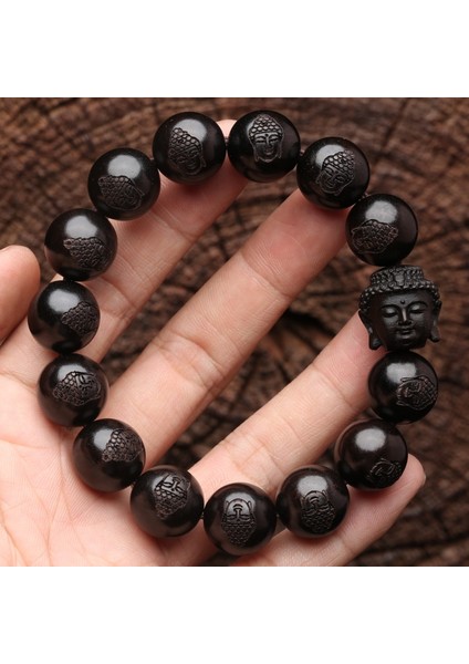 15 mm Doğal Abanoz, Shakyamuni Budizminin Kurucusu, Tibet Budizmi Bileklik, Tesbih, Tespih, Ahşap Bileklik, Mücevher (Yurt Dışından)