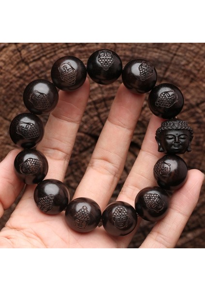 15 mm Doğal Abanoz, Shakyamuni Budizminin Kurucusu, Tibet Budizmi Bileklik, Tesbih, Tespih, Ahşap Bileklik, Mücevher (Yurt Dışından)