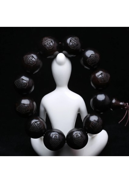 15 mm Doğal Abanoz, Shakyamuni Budizminin Kurucusu, Tibet Budizmi Bileklik, Tesbih, Tespih, Ahşap Bileklik, Mücevher (Yurt Dışından)