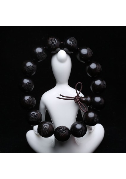 15 mm Doğal Abanoz, Shakyamuni Budizminin Kurucusu, Tibet Budizmi Bileklik, Tesbih, Tespih, Ahşap Bileklik, Mücevher (Yurt Dışından)