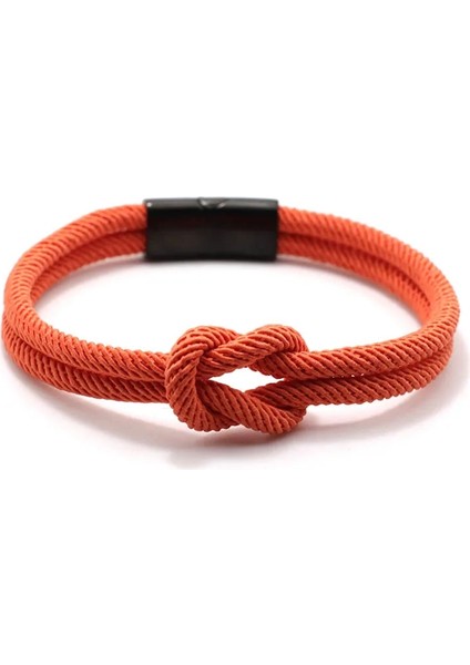 M 19,5 cm 7,7 Inç Stili Turuncu 100% Paslanmaz Çelik Bilezik Erkekler Kadınlar Için Çift Kırmızı Iplik Braclet Çin Düğüm Şanslı Braslet Erkek Arkadaşı Kız Arkadaşı Için Hediye (Yurt Dışından)