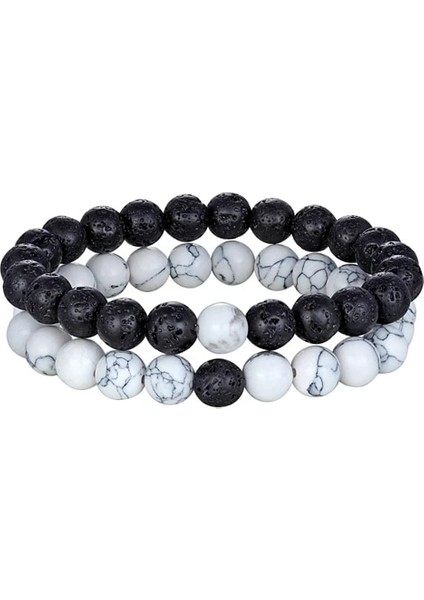 205 mm Tarzı Beyaz Lav Beyaz Sıcak Et 7 Stil Çiftler Mesafe Bilezik Erkekler Kadınlar Için Doğal Taş Yoga Boncuklu Bilezik Arkadaş Hediye Charm Strand Takı (Yurt Dışından)