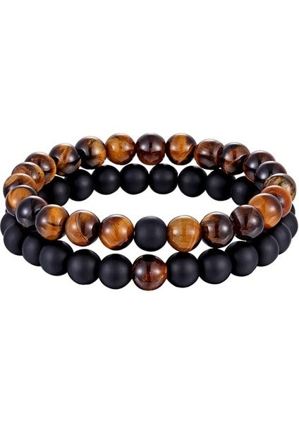 215 mm Stili Tigereyes Siyah Oniks Sıcak Et 7 Stil Çiftler Mesafe Bilezik Erkekler Kadınlar Için Doğal Taş Yoga Boncuklu Bilezik Arkadaş Hediye Charm Strand Takı (Yurt Dışından)