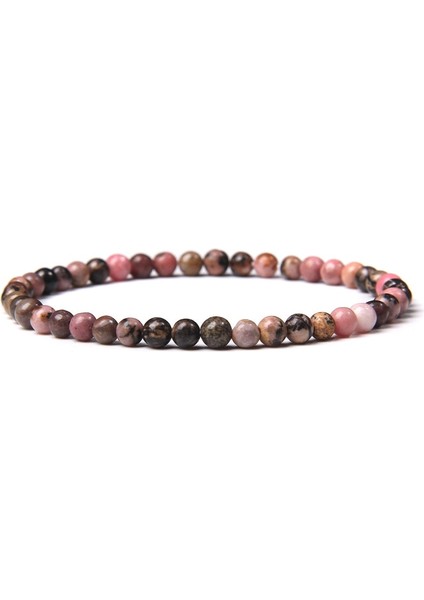 19CM Tarzı Kırmızı Picasso 4 mm Mookaite Pembe Kuvars Boncuk Bileklik Kadın Cilalı Kırmızı Jaspe Taş Bilezik Erkekler Streç Bileklik Reiki Çakra Enerji Pulsera (Yurt Dışından)