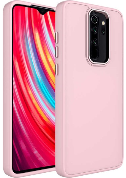 Xiaomi Redmi Note 8 Pro Kılıf Luna Buton Tuşlu Soft Silikon Pembe