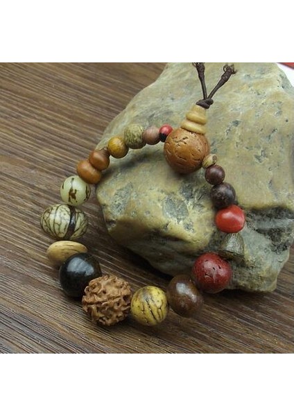 Moda Takı Eski Doğal 18 Bodhi Tohum Bilezik Bilezik Buda Çekicilik Bilezik Tibet Budist Tespih Ahşap Boncuklar (Yurt Dışından)