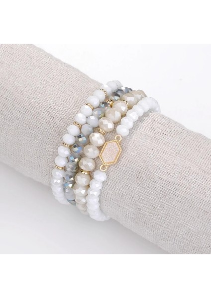 D Et Druzy Drusy Gerilebilir Kristal Boncuklu Kombinasyon Bilezikler Paket Set Hediye Woma Bileklik Moda De Luxe (Yurt Dışından) fırsatları
