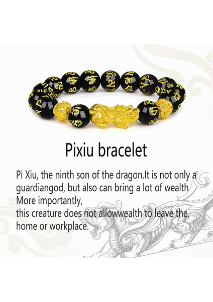 17CM Tarzı B Pixiu Feng Shui Siyah Obsidyen Servet Bilezik Pixiu Erkekler Için Bilezikler El Oymaları Kadınlar Için Mantra Bantları Elastik Bilezikler (Yurt Dışından) indirimleri