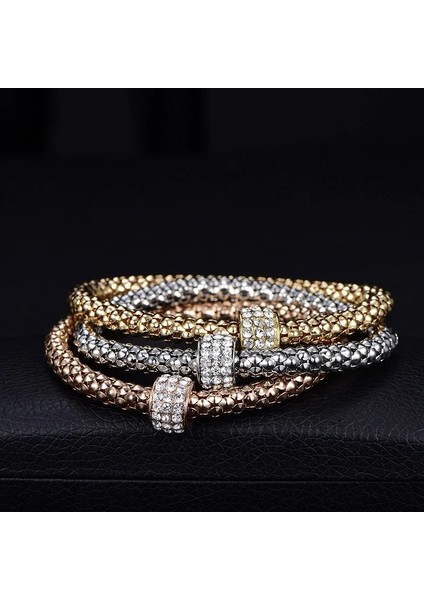 No.4 Boyutu Baykuş Kolye Mısır Zincir Bilezik Bilezik 3 Renk Seti Kristal Rhinestone Zirkon Elastik Patlamış Mısır Bilezik Bayanlar Charm Takı (Yurt Dışından) fırsatları