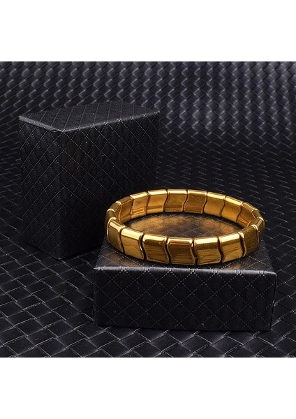 Hematit Dalgaları Lüks Dalga Hematit Enerji Bilezik Erkekler Altın Rengi Kadınlar Için Doğa Hematit Manyetik Bilezikler Moda Dengesi Takı Pulsera (Yurt Dışından)