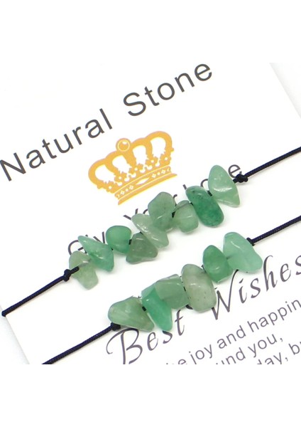 Yeşil Aventurin Et Halat Zincir Tüm Kadınlar Için El Yapımı Bilezik Ayarlanabilir Doğal Taş Zarif Bilezik Bilezik Fransız Romantik (Yurt Dışından)