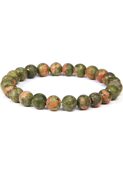 17CM Tarzı 4 Unakite 100% Yüksek Li Doğal Taş Boncuk Bileklik Pürüzsüz Mat Akik Sodalite Lapis Lazuli Florit Kristal Boncuk Takı Bileklik (Yurt Dışından)