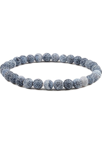 Siyah Yıpranmış 6mm Streç Boncuklu Bilezikler Charms Erkekler Hematit Doğal Taş Siyah Oniks Bilezikler Çift Mesafe Kadınlar Yoga Namaz Takı (Yurt Dışından)