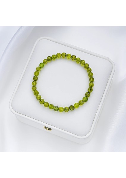 19CM Tarzı Peridot 6 mm Doğal Taş Peridot Sitrin Topaz Boncuk Bilezik Kadınlar Için El Takı Parti Düğün Lüks Hediye Seti Bileklik (Yurt Dışından)