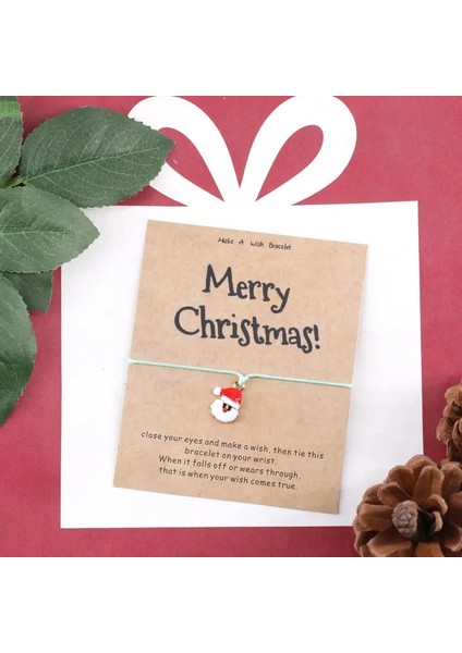 Kırmızı Stil Noel Baba 2 Moda Noel Dilek Bilezik Mutlu Noeller Noel Baba Çan Kadınlar Için Noel Takı Erkek Arkadaş Noel Hediyesi Dilek Kartı (Yurt Dışından)