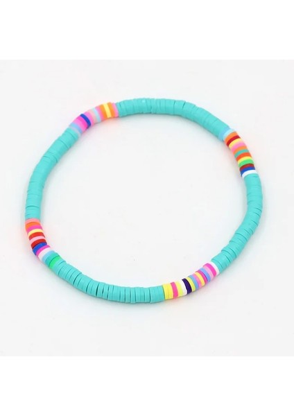 B569A Moda Basit Bilezik Boho Renkli Polimer Kil Dize Kadın Bilezikler Takı Hediyeler (Yurt Dışından)